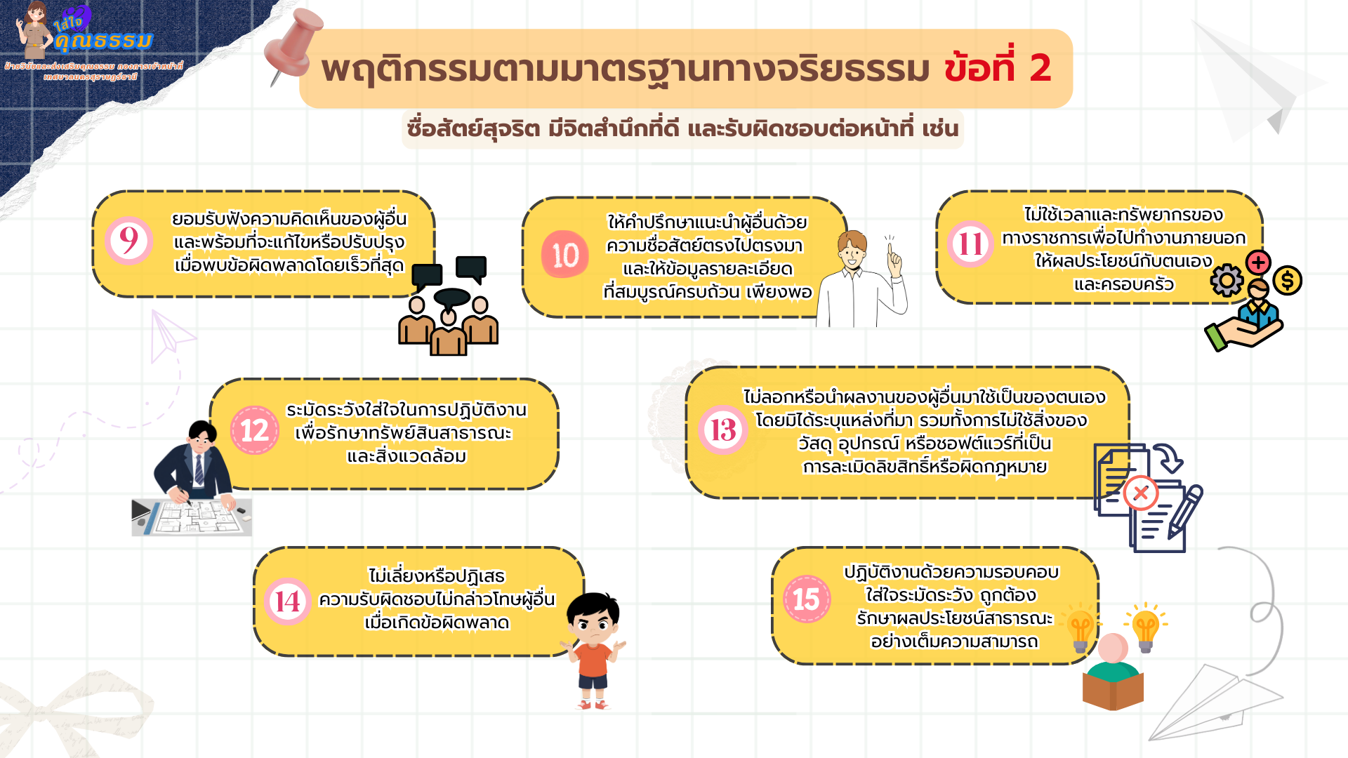 หัวข้อสื่อใส่ใจคุณธรรม เรื่อง พฤติกรรมตามมาตรฐานทางจริยธรรม  ... Image 2